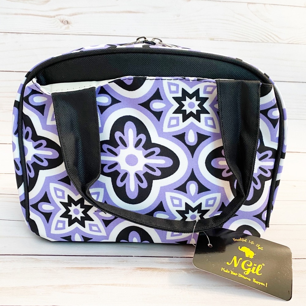 Floral Serenity Insulated Bowler Style Lunch Bag